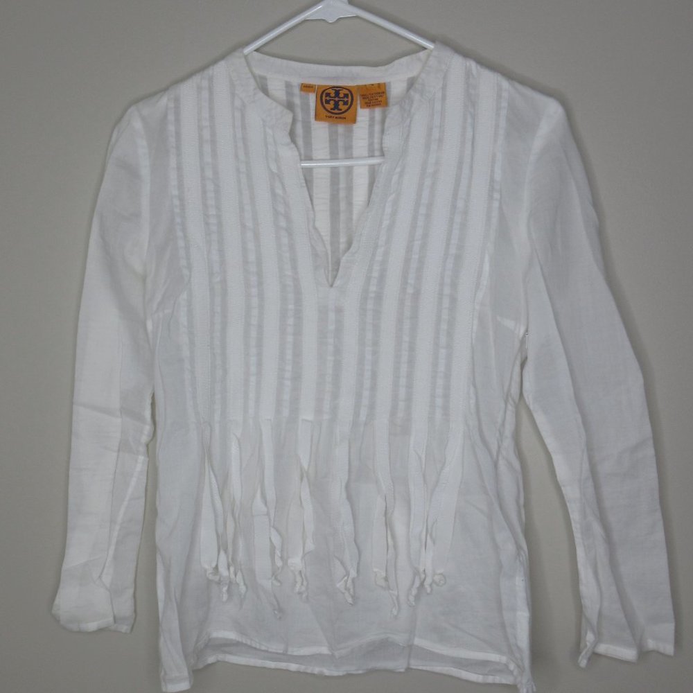 Tory Burch white top blouse sz 4